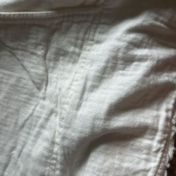 Anthropologie |  Elevenses Linen Coastal Natural Frayed Cardigan Vest | S - Picture 4 of 5